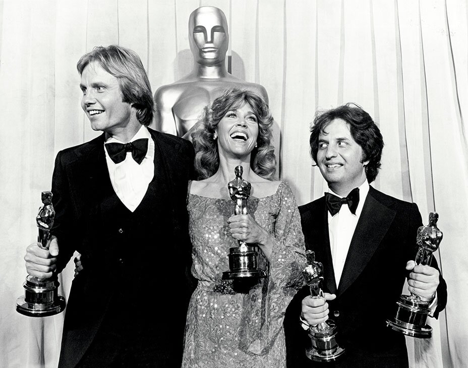 John Voight , Jane Fonda y Michael Cimino. 1979