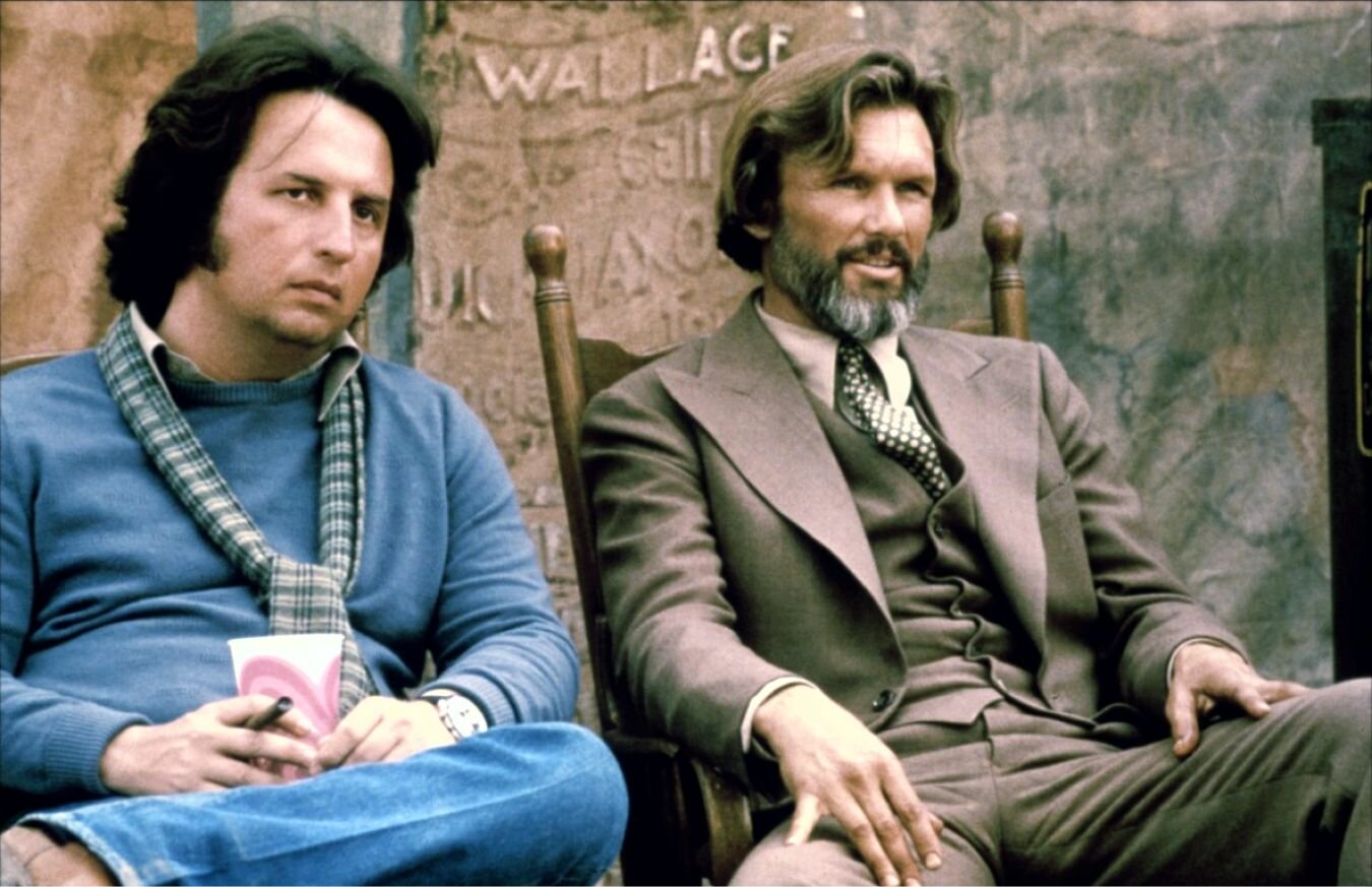 Michael Cimino y Kris Kristofferson durante el rodaje de Heaven's Gate (1980)